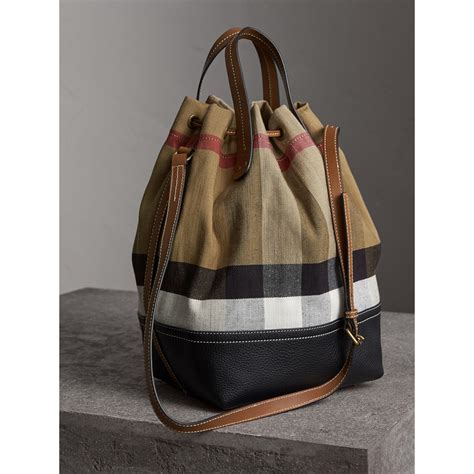 burberry reversible bucket bag|Burberry checked canvas tote bag.